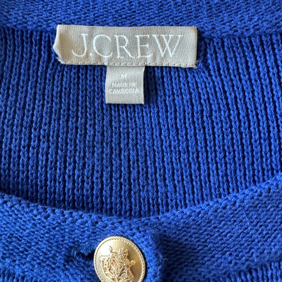 J Crew Ladies Jacket Sweater Sz Med Blue EUC - Picture 2 of 5